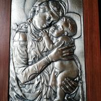 Quadro in argento raffigurante Madonna con Bambino