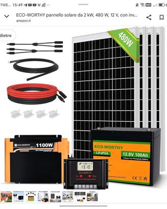 Sistema di Pannelli Solari ECO-WORTHY da 720 watt