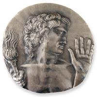 Emilio Greco, firmato, medaglia CONI 10 cm