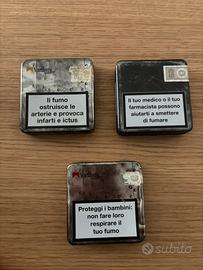 Scatoline porta sigari Marlboro in metallo vintage