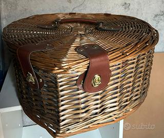 Cestino da picnic in vimini con set 2 persone
