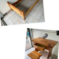 Letto+ scrivania in legno massello Dolomite