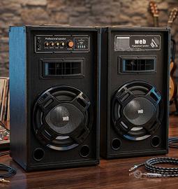 COPPIA CASSE AMPLIFICATE BLUETOOTH KARAOKE USB