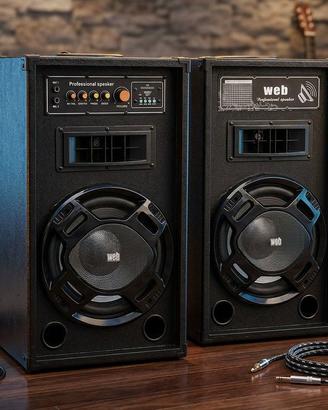 COPPIA CASSE AMPLIFICATE BLUETOOTH KARAOKE USB