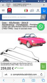 Portabagagli posteriore alfa duetto 1972