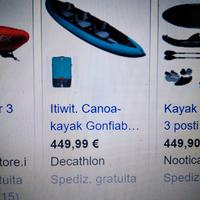 Canoa 3 posti gonfiabile