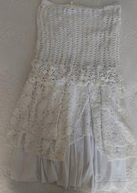 Vestito bianco  elegante  in pizzo Taglia unica