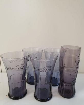 SET BICCHIERI COCA COLA VINTAGE COLORE VIOLA