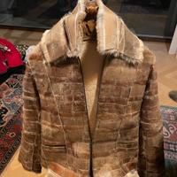 Giubbino double-face in pelliccia lapin e pelle