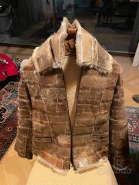 Giubbino double-face in pelliccia lapin e pelle