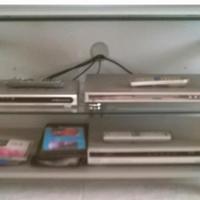 carrello porta TV con ripiani in vetro