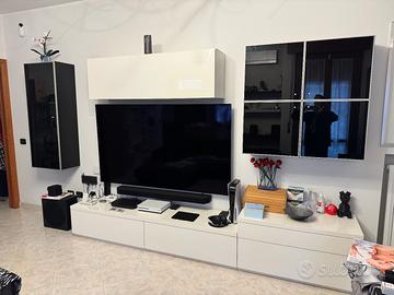 Mobile soggiorno parete attrezzata bianco nero luc