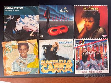 6 vinili originali a 45 giri degli anni 80