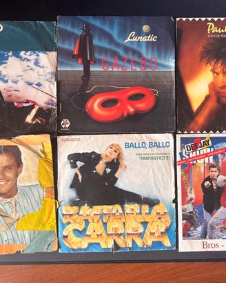 6 vinili originali a 45 giri degli anni 80