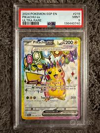 Pokemon  pikachu ex #219 surging sparks psa 9