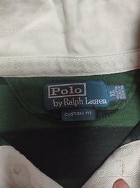 maglia Ralph Lauren da rugby a righe verde 