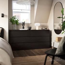 MALM mobile cassettiera Ikea Marrone-Nero