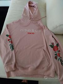 Felpa rosa con rose taglia S