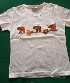 T-shirt bianca bambina Serena 6 anni con ricamo