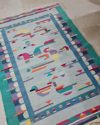 Tappeto kilim in lana multicolore