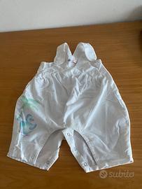 Salopette bianca in velluto