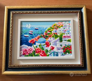 Athos Faccincani.Serigrafia materica su tela 25x35