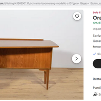 Scrivania "Boomerang" vintage anni '60