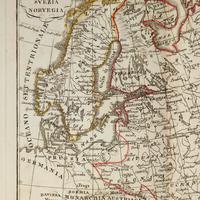 Stampa Antica "Russia Svezia Norvegia" 1837-47