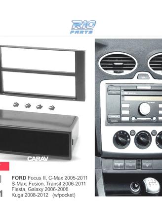 TELAIO NERO RADIO 1-DIN PER FORD FOCUS C-MAX S-MAX