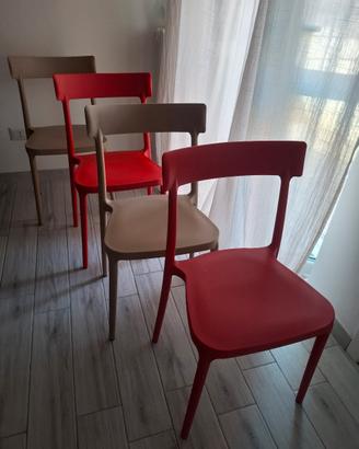 Sedie Connubia Argo Calligaris Rossa - Come Nuova