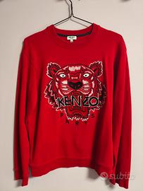 Felpa Kenzo Paris Tiger Ricamata Rossa 
