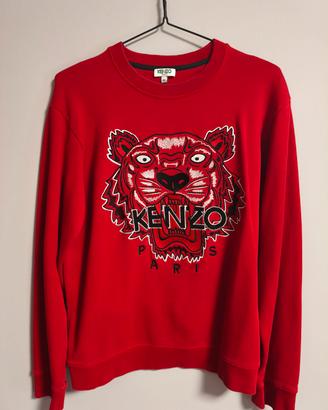 Felpa Kenzo Paris Tiger Ricamata Rossa 
