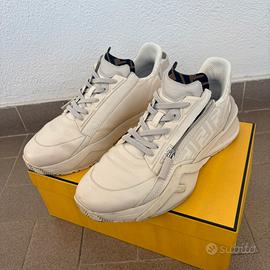 Sneaker scarpe fendi flow bianca avorio ecru Ff