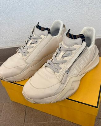Sneaker scarpe fendi flow bianca avorio ecru Ff