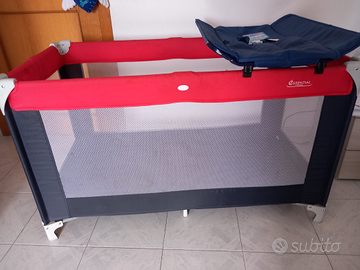 Lettino da viaggio con materasso fasciatoio e rial