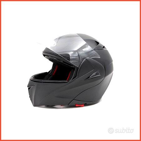 CASCO DIEFFE MODULARE CON DOPPIA VISIERA NERO OPACO