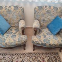 2 Poltrone Luigi XIV RIFODERATE A NUOVO