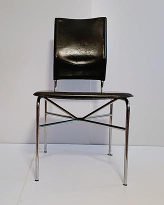 Matteograssi 4 sedie Larius cuoio nero Ross Littel