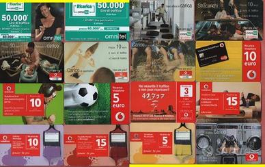 Schede ricarica telefonica usate, da collezione