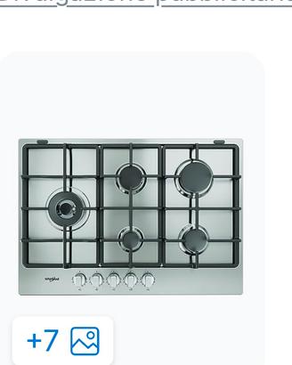 piano cottura whirpool 5 fuochi