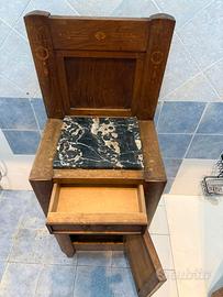 Coppia mobili vintage in legno con piano in marmo