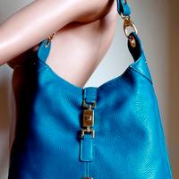 Borsa tracolla,originale GRILLI,vera pelle ottanio