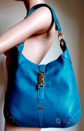 Borsa tracolla,originale GRILLI,vera pelle ottanio