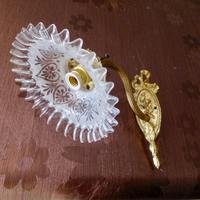 Applique antica in bronzo dorato e vetro Murano