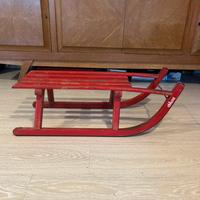 SLITTINO LEGNO VINTAGE CHICCO ROSSO SLITTA NEVE