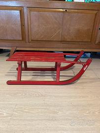 SLITTINO LEGNO VINTAGE CHICCO ROSSO SLITTA NEVE