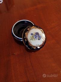 Scatola Portagioie Limoges Francia - Blu Cobalto e