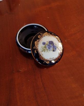Scatola Portagioie Limoges Francia - Blu Cobalto e