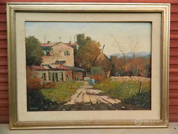 Quadro olio su tela Campagna Toscana B. Pachetti