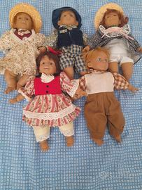lotto 5 bambole vintage da collezione